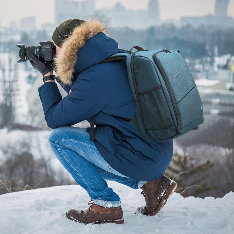 PULUZ Outdoor Portable Waterproof Scratch-proof Dual Shoulders Backpack Handheld PTZ Stabilizer Camera Bag with Rain Cover for Digital Camera, DJI Ronin-SC / Ronin-S (Blue)
