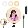 PULUZ 7.9 inch 20cm USB 3 Modes Dimmable Dual Color Temperature LED Curved Light Ring Vlogging Selfie Photography Video Lights with Mirror, 7.9 inch with mirror