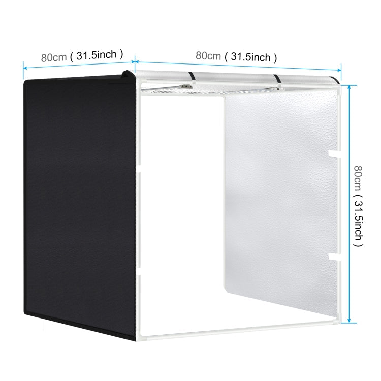 PULUZ 80cm Folding Portable 72W White Light Photo Lighting Studio Shooting Tent Box Kit with 3 Colors Black / White / Orange Backdrops, 80cm Box(US), 80cm Box(EU), 80cm Box(AU), 80cm Box(UK)