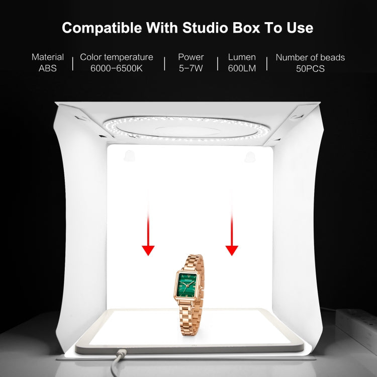 PULUZ 20cm LED Shadowless Light Pad for Photo Studio Box, 20cm Shadowless Light