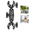 PULUZ Motorcycle Dualheads Crab Clamp Action Camera Handlebar Fixed Mount(Black)