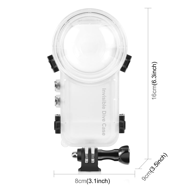 For Insta360 X3 PULUZ Invisible Dive Case 50m Waterproof Sealed Case (Transparent)