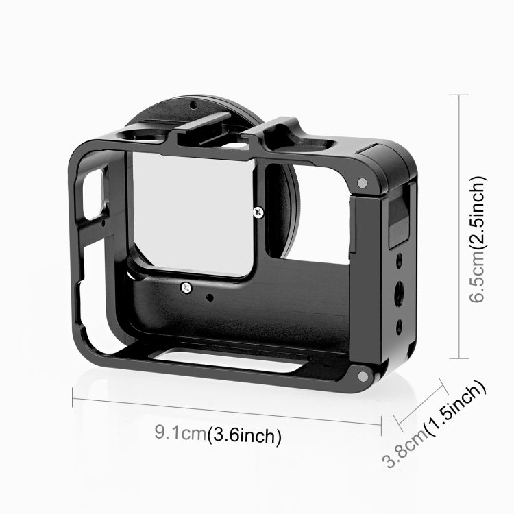 For Insta360 Ace Pro / Ace PULUZ Metal Cage Adapter Frame with 52mm UV Filter & Adapter Ring (Black)