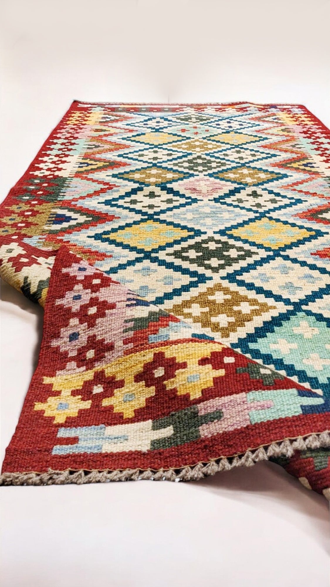 Maimana Afghanistan Kilim Rug - 196 x 79 cm