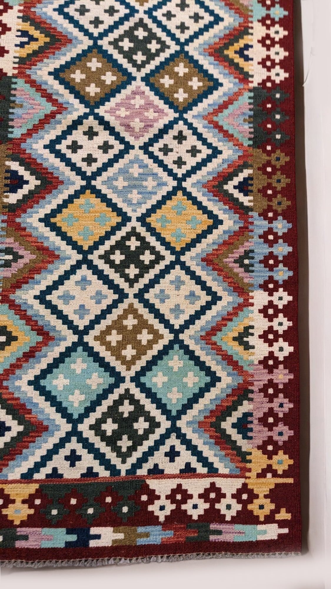 Maimana Afghanistan Kilim Rug - 196 x 79 cm