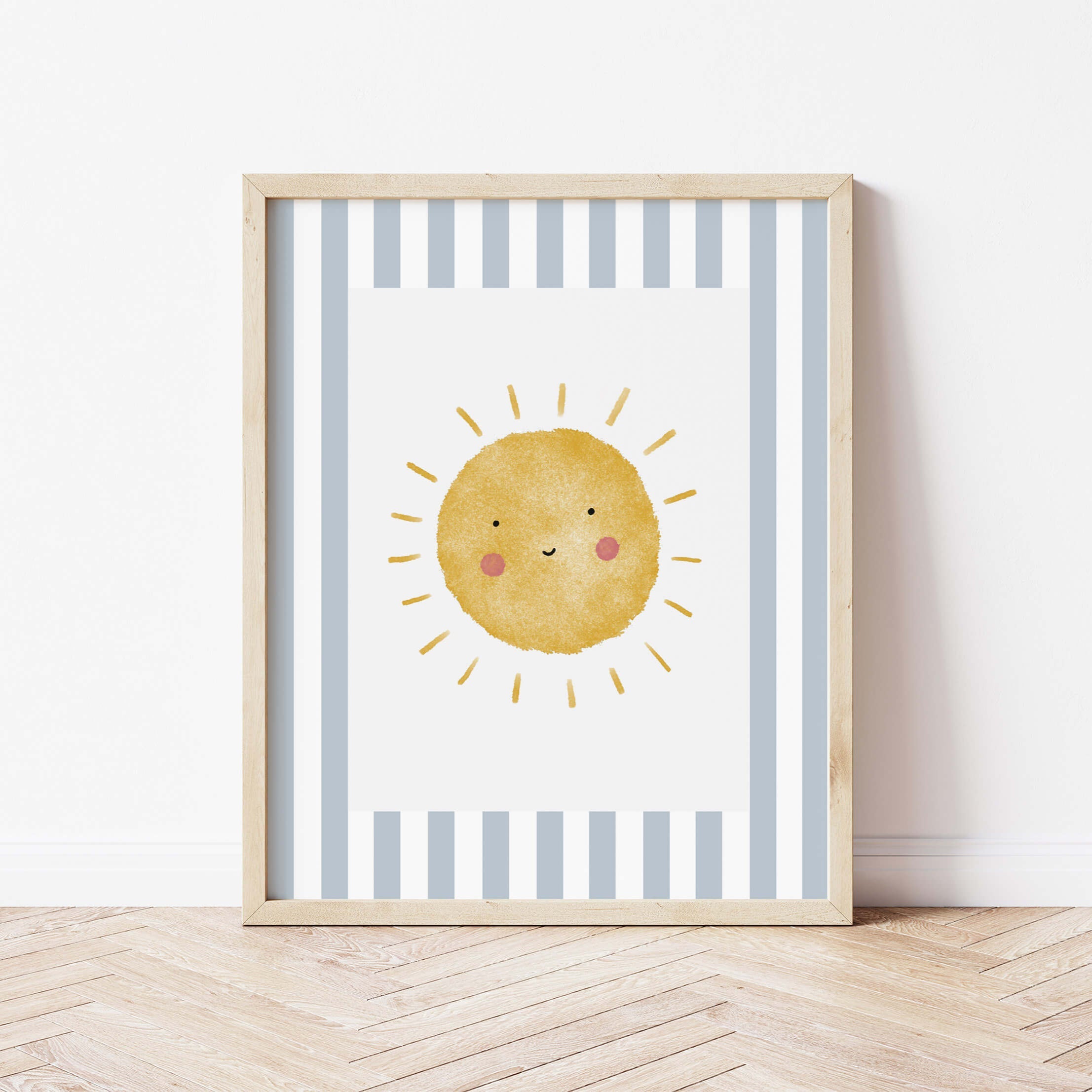 Sunshine Print - Pale Blue Stripes