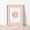 Boho Sunshine Print - Pale Red Stripes