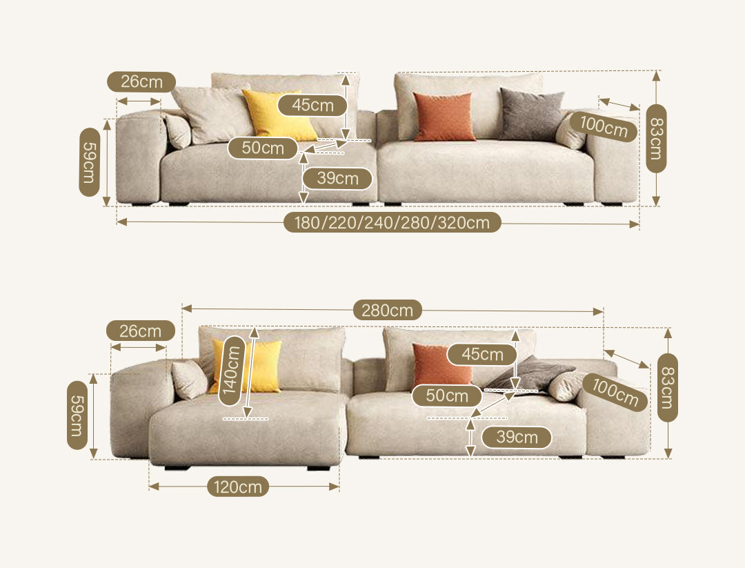 R87 Calvin Two Seater, Three Seater,  Four Seater Sofa, Leathaire