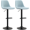 HOMCOM Bar Stools Set of 2 Adjustable Swivel Bar Chairs with Backrest
