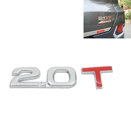 3D Universal Decal Chromed Metal Car Emblem Badge Sticker Car Trailer Gas Displacement Identification, Size: 8.5x2.5 cm, 1.6T, 1.8T, 2.0T, 2.5T, 2.8T, 3.0T