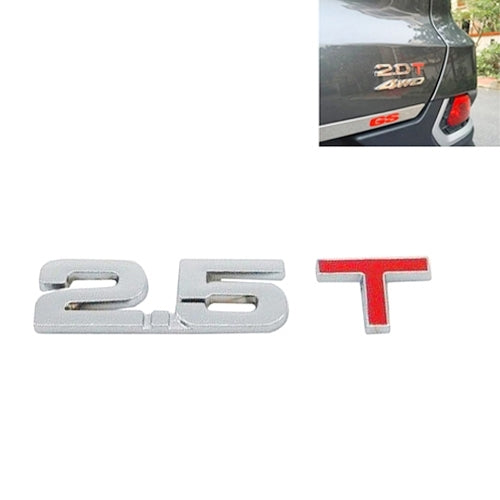 3D Universal Decal Chromed Metal Car Emblem Badge Sticker Car Trailer Gas Displacement Identification, Size: 8.5x2.5 cm, 1.6T, 1.8T, 2.0T, 2.5T, 2.8T, 3.0T