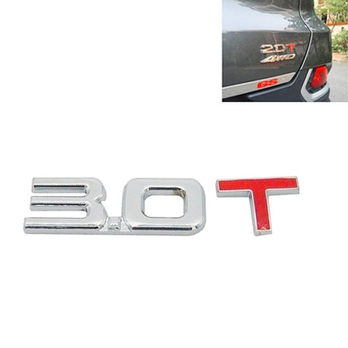 3D Universal Decal Chromed Metal Car Emblem Badge Sticker Car Trailer Gas Displacement Identification, Size: 8.5x2.5 cm, 1.6T, 1.8T, 2.0T, 2.5T, 2.8T, 3.0T