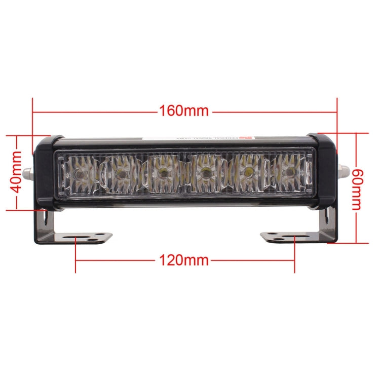 2 PCS  6 inch 6 LED 2 x 18W Car Flash Warning Light Red + Blue Change White Waterproof Emergency Light, DC 12V, Light Red + Blue Change White