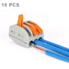 10 PCS Universal Compact 3 Pin Push Clamp Solderless Wire Connector, 3 Pin