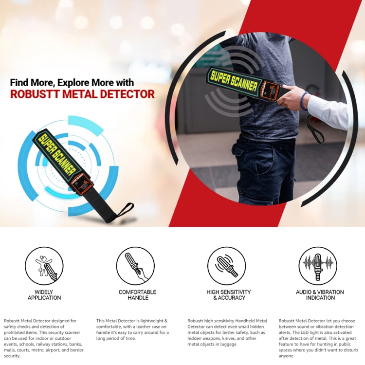 TS90 Hand-held Security Metal Detector, Detection Distance: 60mm, TS90