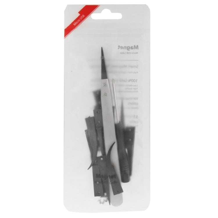 9 in 1 Replaceable Anti-Static Tweezers with Cross Screwdriver, 9 in 1