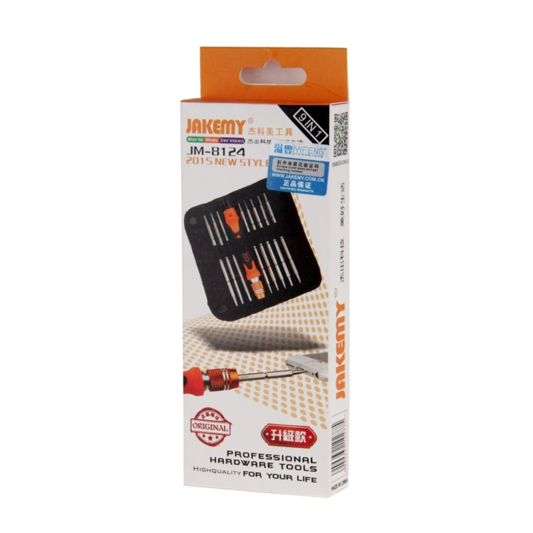 JAKEMY JM-8124 9 in 1 2-Ways Design Screwdriver Professional Hardware Tools, JM-8124