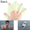 Silicone Swimming Web Fins Hand Flippers Training Gloves, L, Size: L Green, Size: L Blue