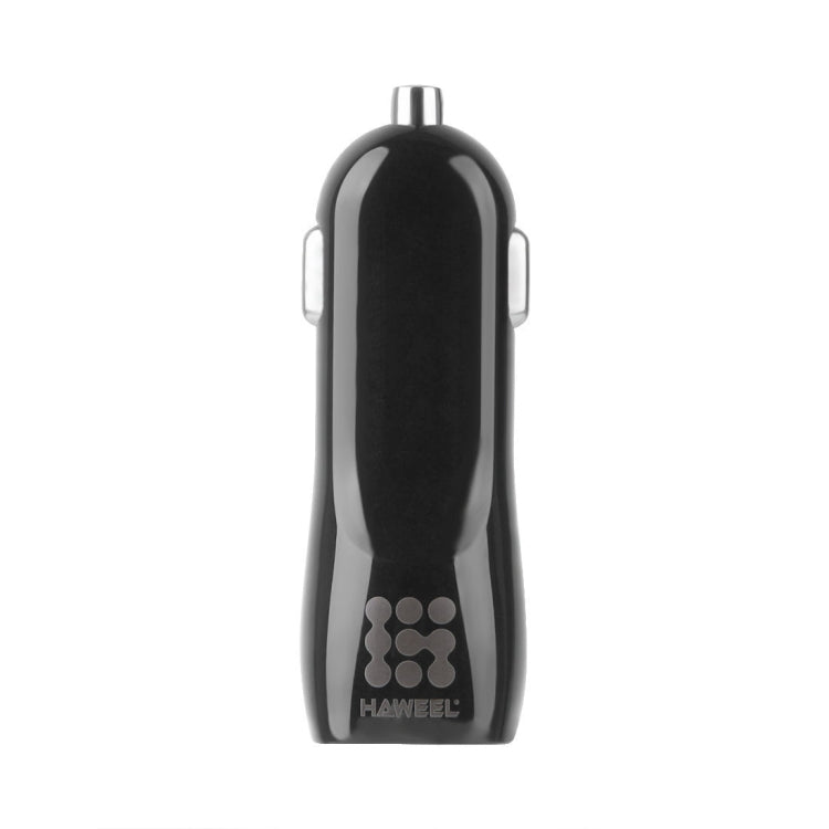 HAWEEL High Quality 2.1A + 1A Dual USB Ports Car Charger, HK Black