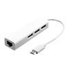 Type-C to 3 x USB and RJ45 Multi-function Adapter, Length: 13cm, 3 Port USB+RJ45