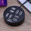 High Speed 8 Ports USB 2.0 Portable Round Hub, Length: 60cmRound Circular 8 Ports USB 2.0 Hub Multi-port Splitter Expansion Adapter for Laptop Notebook PC, Support 1TB Mobile HDD, Round Circular(Black)