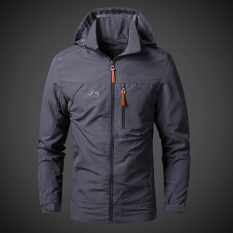 Men’s Waterproof Windbreaker Jacket with Hood – Outdoor & Casual Smart
