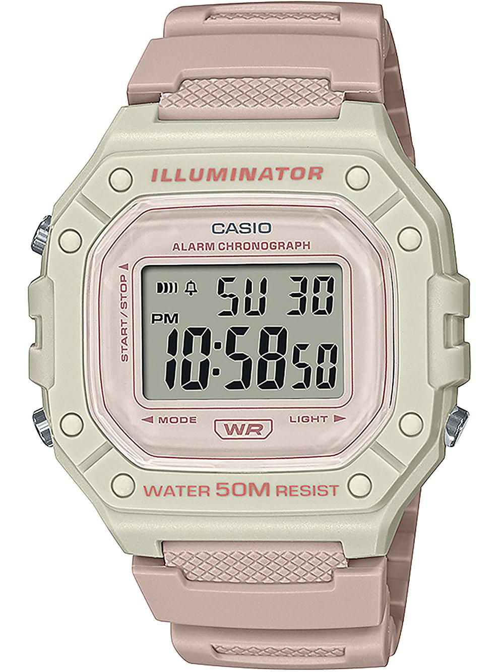Casio Woman's Digital PVC 43mm 5ATM Watch - W-218HC-4A2VDF