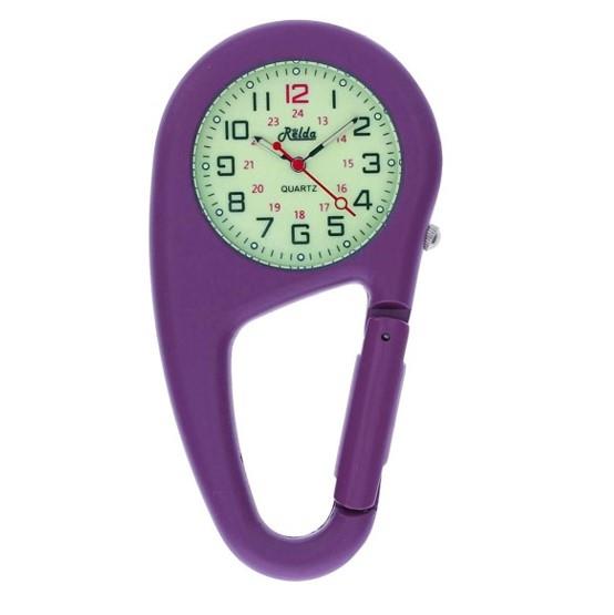Relda Clip On Doctors Nurses Unisex Carabiner - Luminous Pocket Fob Watch REL-L Available Multiple Colour