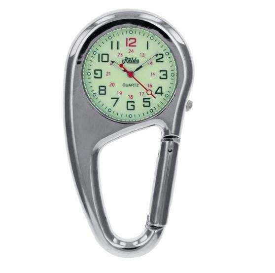 Relda Clip On Doctors Nurses Unisex Carabiner - Luminous Pocket Fob Watch REL-L Available Multiple Colour
