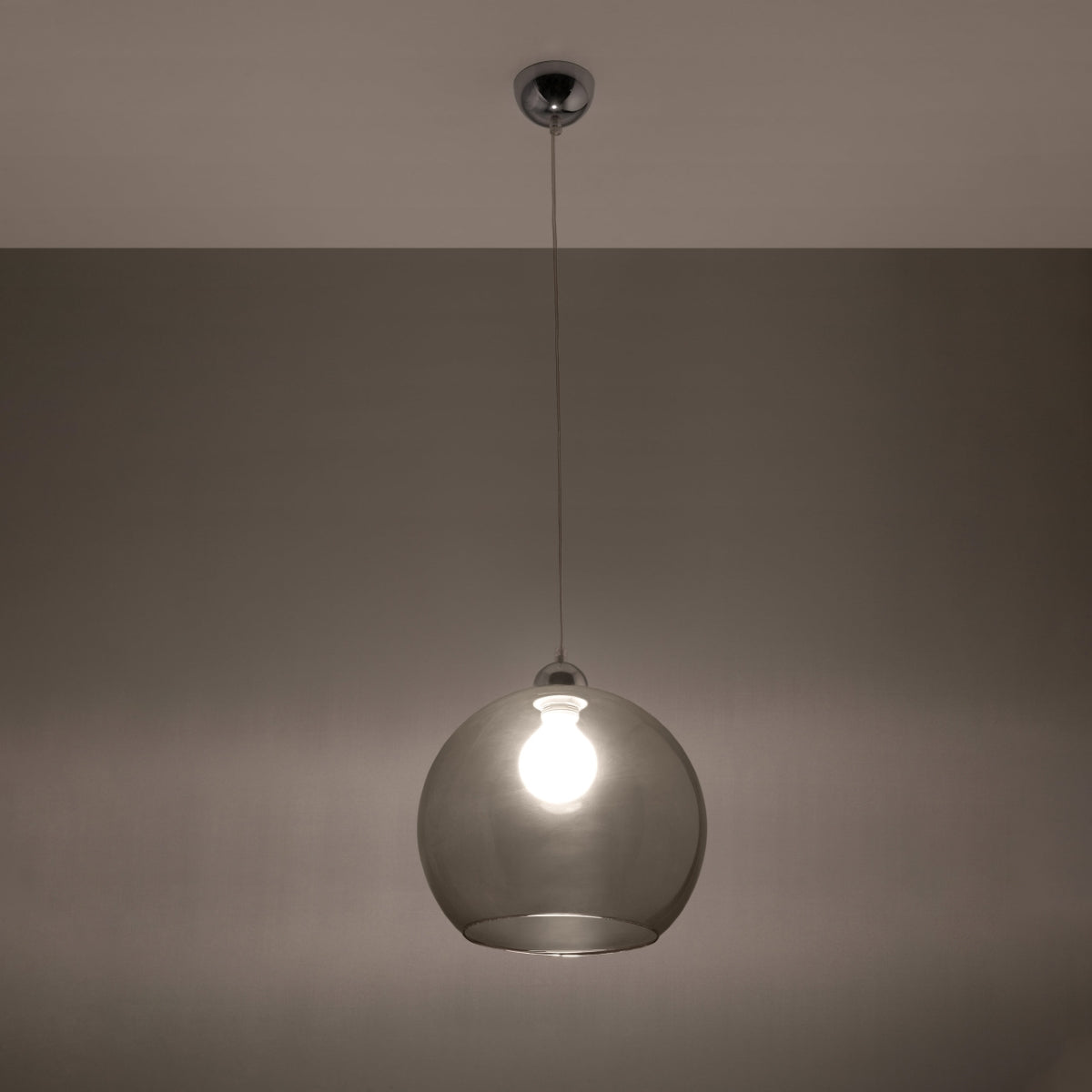 Pendant lamp steel, glass Ball minimalistic Design E27