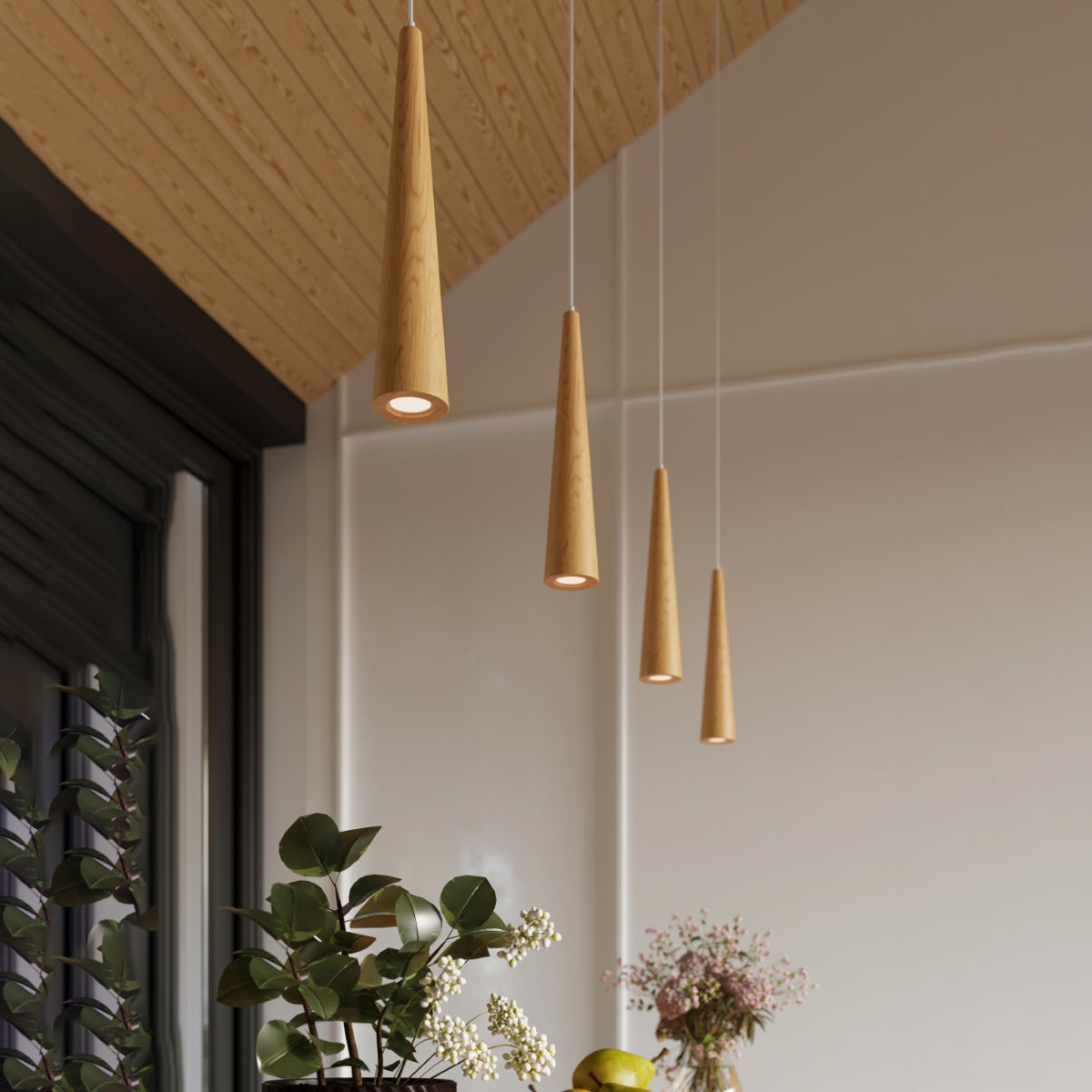 Pendant lamp wood Sula Scandinavian Design GU10