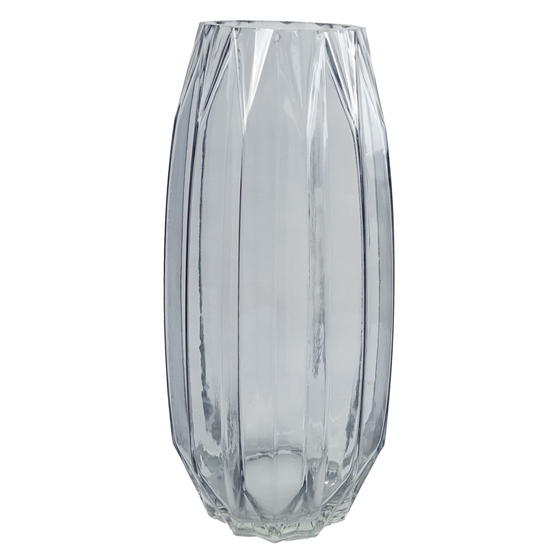 85cm Geometric Glass Vase Pink Peony and Berry Artificial Flowers
