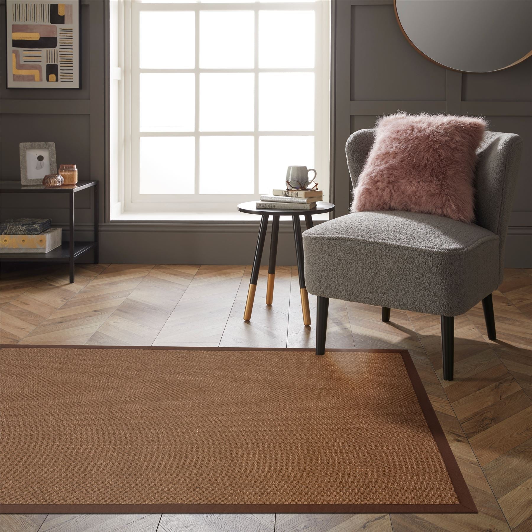 Urmston Sisal Jute Tiger Eye 120x170cm Brown Rug
