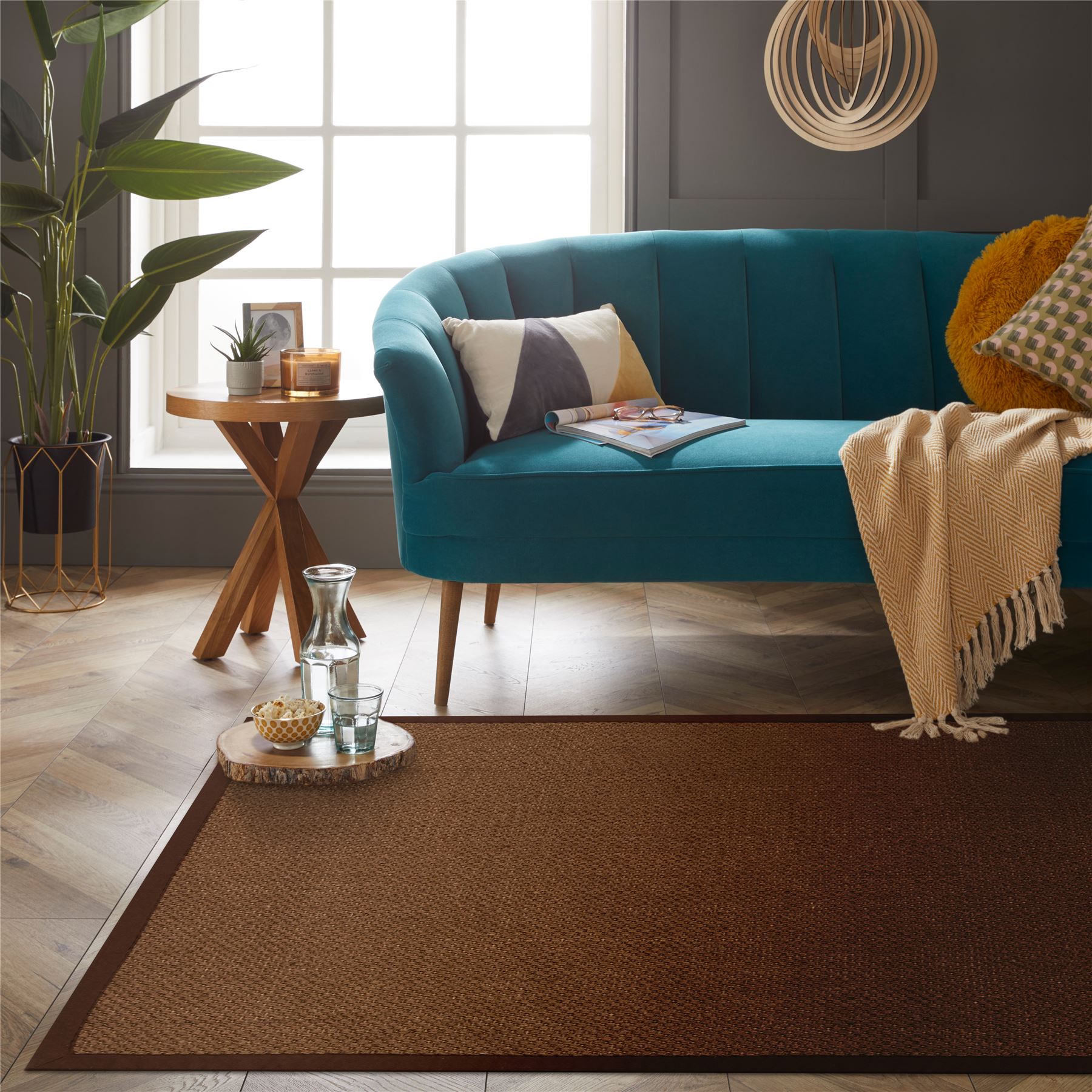 Urmston Sisal Jute Tiger Eye 120x170cm Brown Rug