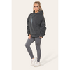 Ruched Sleeves Plus Size Hoodie with Satin Ribbon - Stylish Comfort