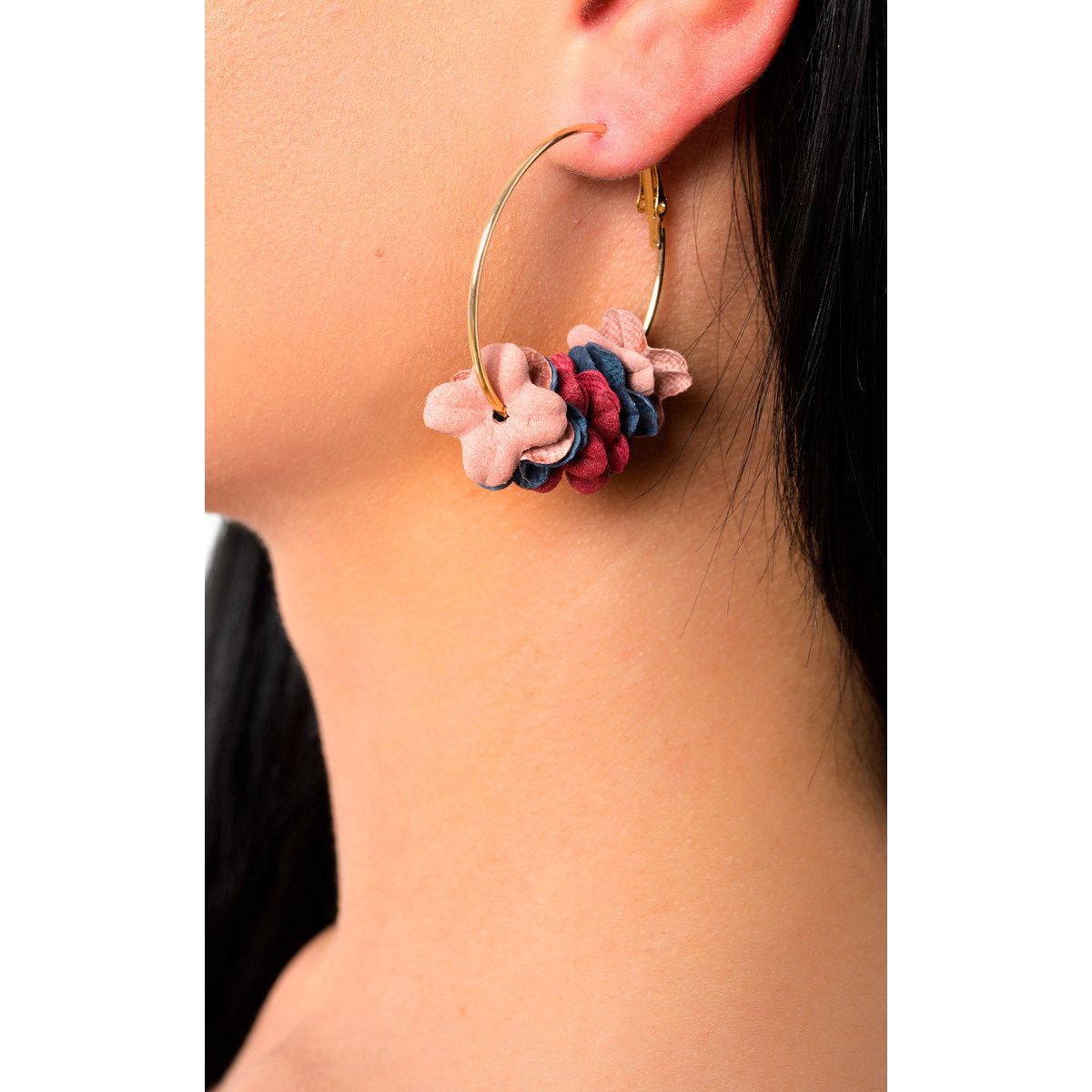 Flower Hoop Earrings