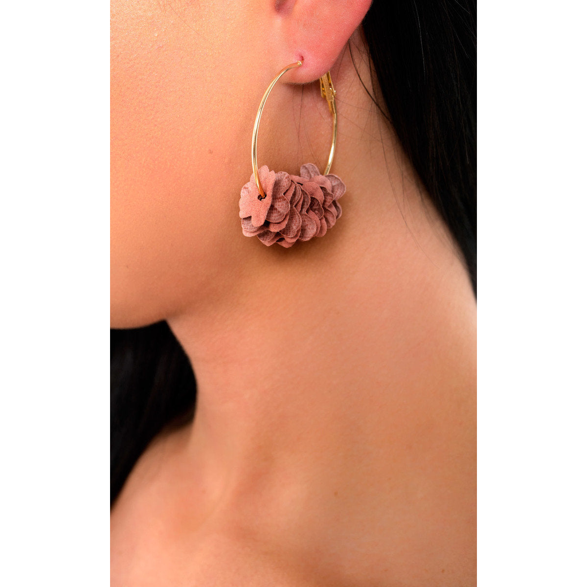 Flower Hoop Earrings