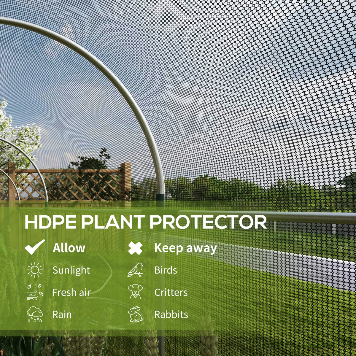 Outsunny Fruit Cage, Plant Protection Tent, 1.2 x 1.2 x 1.9m