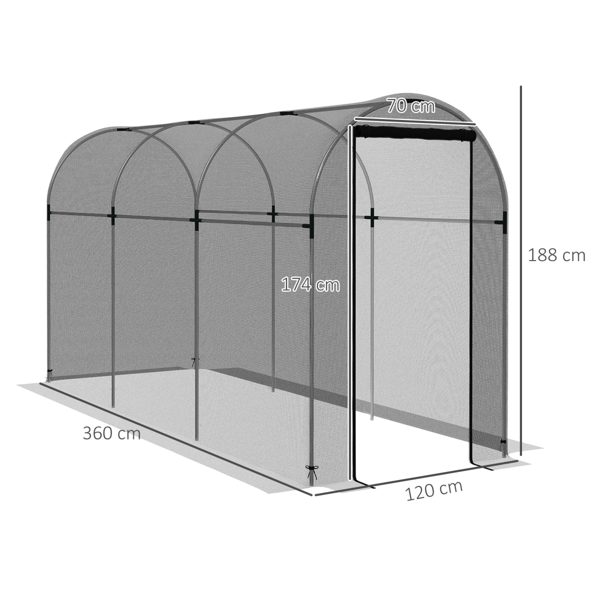 Outsunny Fruit Cage, Plant Protection Tent, 1.2 x 1.2 x 1.9m
