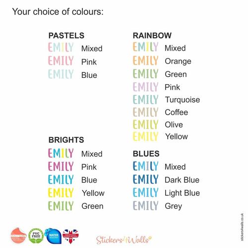 Personalised kids room name fabric wall sticker