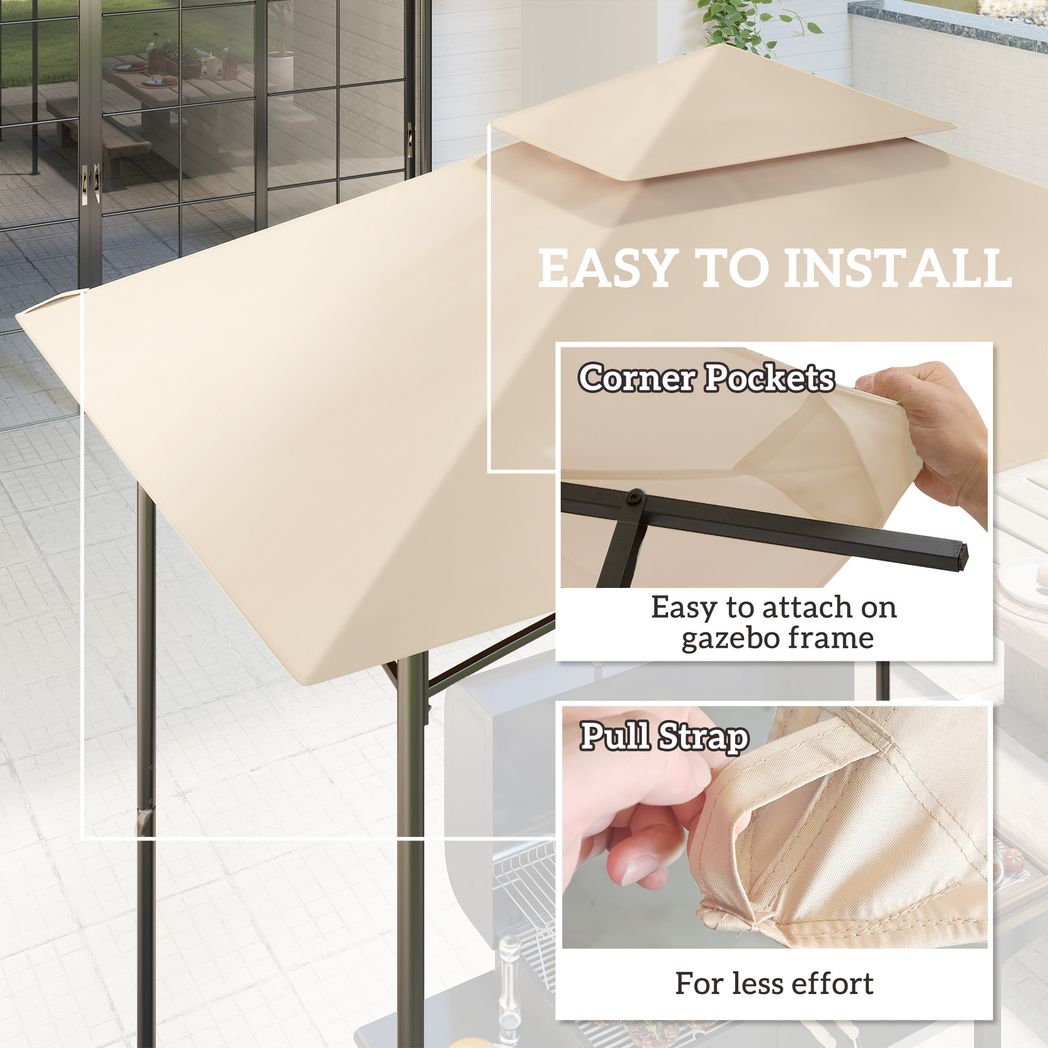 Outsunny Grill Gazebo Cover Roof Replacement for 1.5 x 2.4m Frame