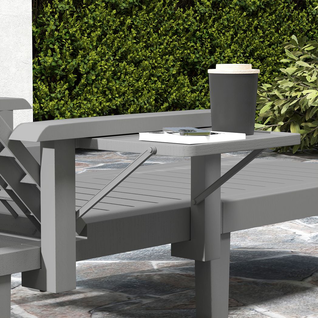 Outsunny Set of 2 Resin Reclining Sun Loungers for Garden