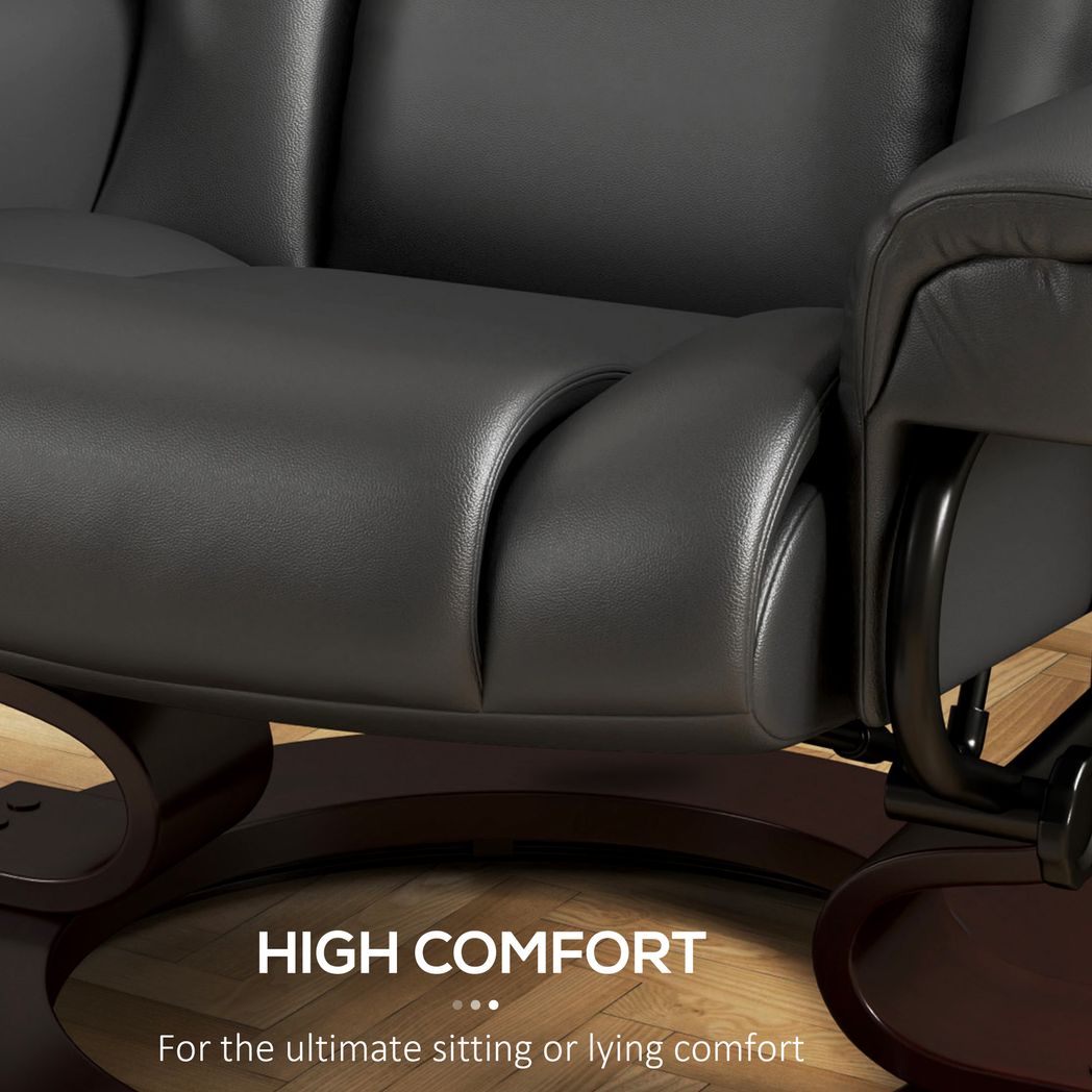 HOMCOM Massage Recliner Chair with Footstool and Adjustable Backrest