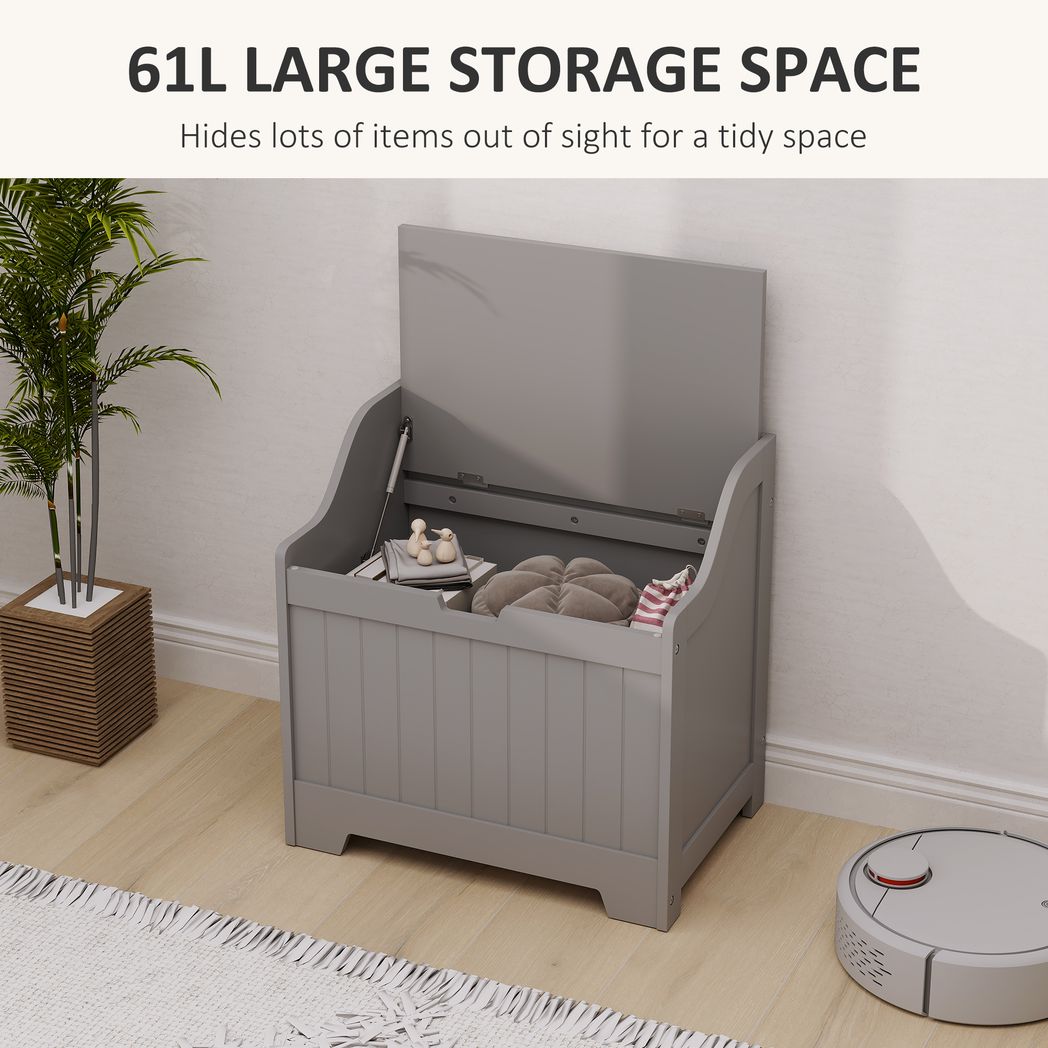 HOMCOM Storage Trunk with Safety Hinge for Living Room, 56.4cm