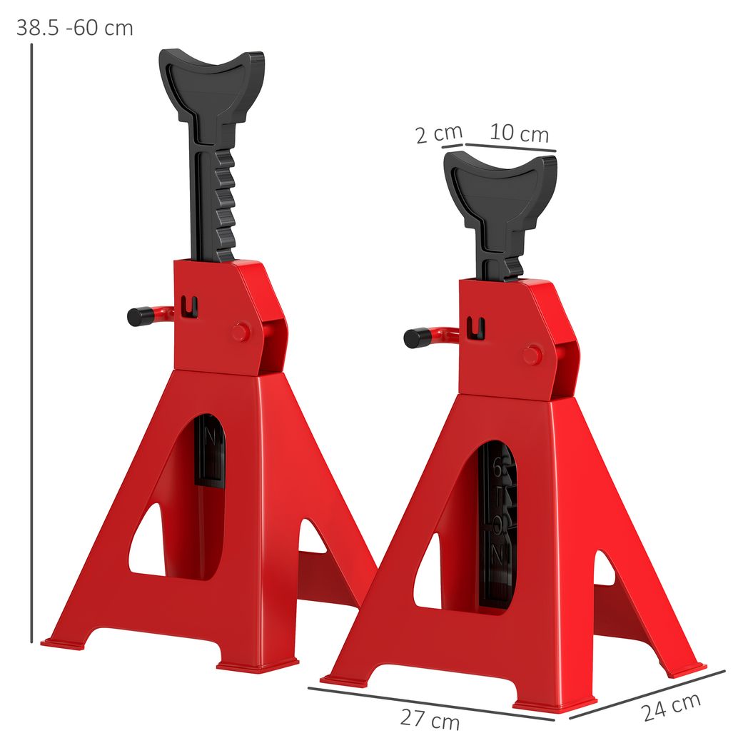 HOMCOM 3 Ton Axle Stands, Adjustable Car Jack Stands, Pack of 2