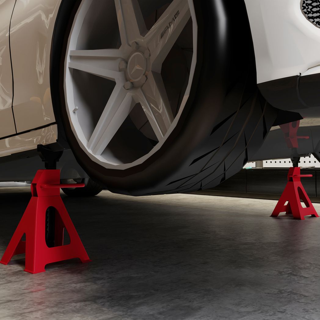 HOMCOM 3 Ton Axle Stands, Adjustable Car Jack Stands, Pack of 2
