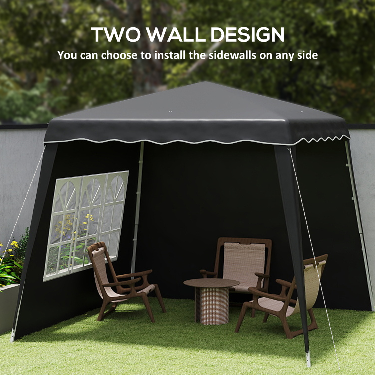 Outsunny 2.4 x 2.4m UV50+ Pop Up Gazebo Canopy Tent with Carry Bag
