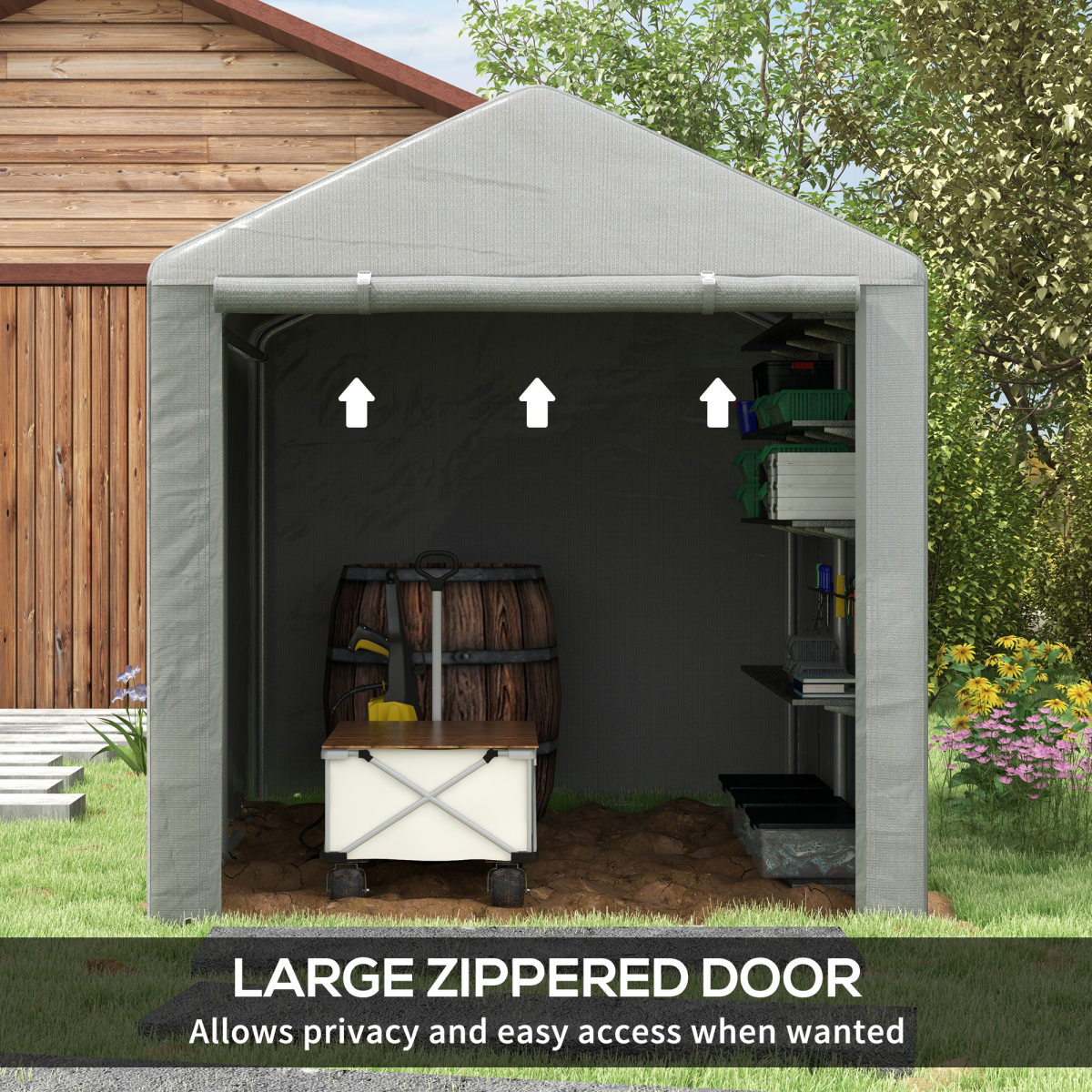 Outsunny 1.6 x 2.2m Garden Storage Shed Portable Shed Tent