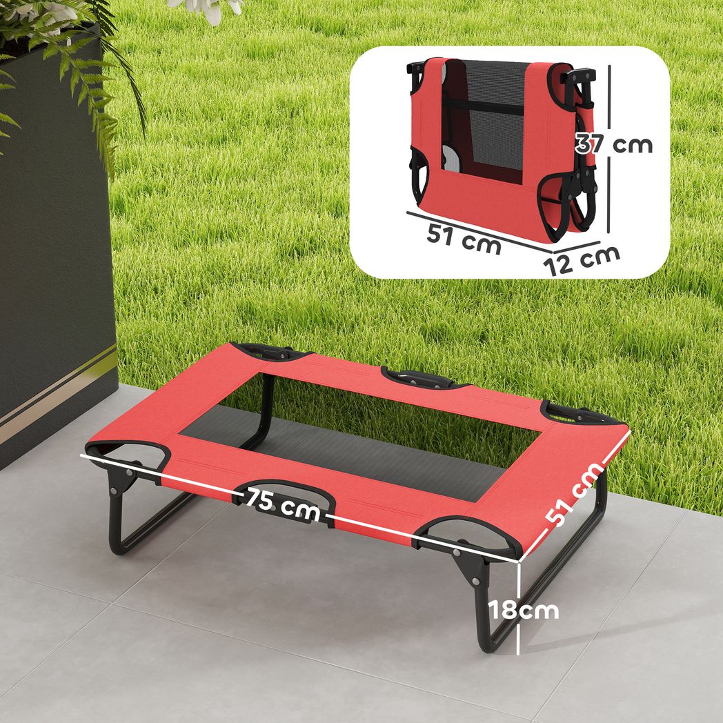 PawHut Raised Dog Bed with Breathable Mesh for S & M Dogs