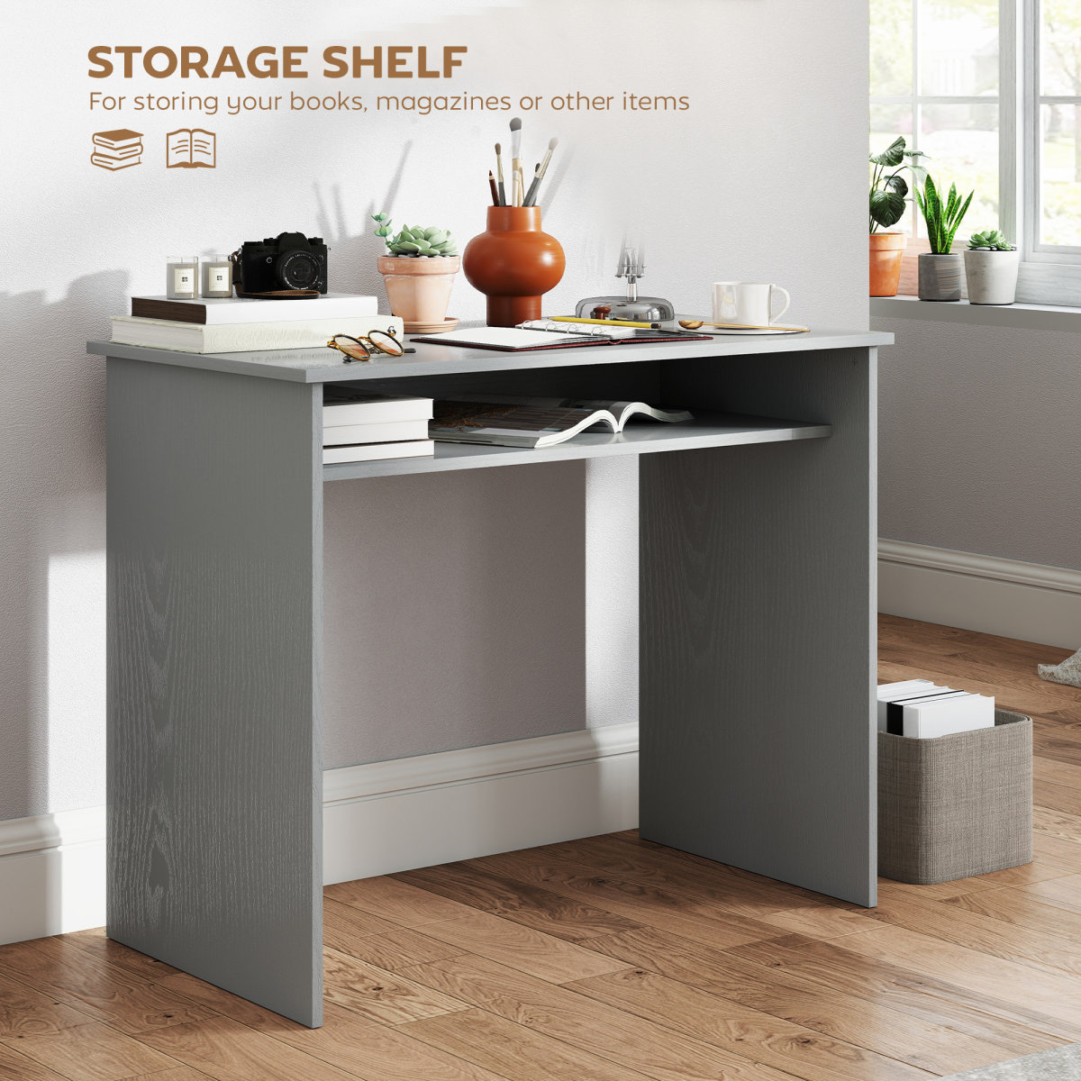 HOMCOM Computer Desk Writing Table Study Workstation Storage